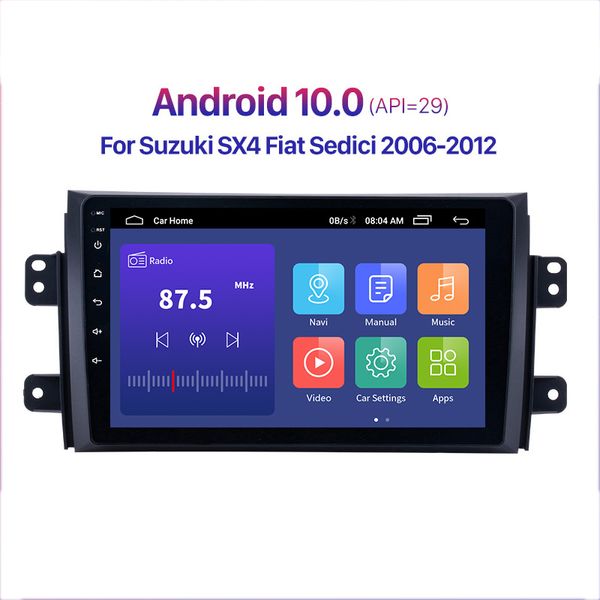 Android 10.0 RAM 2 + 32G voiture dvd Radio Audio GPS lecteur pour Suzuki SX4 2006-2013/Fiat Sedici 2005-2014 9 pouces 2Din QLED écran