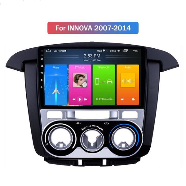 Lecteur DVD de voiture à écran tactile Android 10.0 GPS avec Wifi Playstore multimédia pour TOYOTA Innova 2007-2014