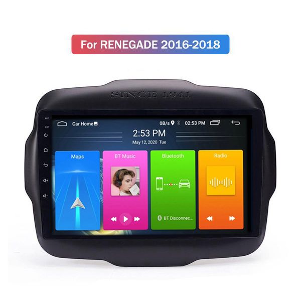 Android 10 2G + 32G DVD DVD Player para Jeep Renegade 2016-2018 Radio Estéreo Audio GPS WIFI BT