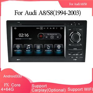 Android 10 Voiture DVD Multimédia Stéréo Radio Lecteur GPS Navigation Carplay Auto pour Audi A8/S8 (1994-2003) 2din