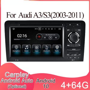 Android 10 CAR DVD Multimedia Stereo Radio Player GPS Navigation CarPlay Auto voor Audi A3/S3 (2003-2011) 2Din