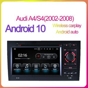 Lecteur de Radio stéréo multimédia DVD de voiture Android 10 Navigation GPS Carplay Auto pour Audi A4/S4(2002-2008) 2din
