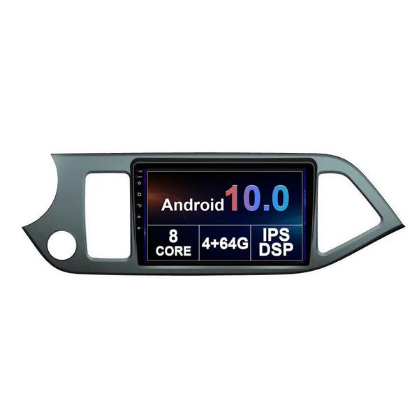 Lecteur Radio dvd de voiture Android 10 pour KIA PICANTO 2011-2015 unité principale Wifi commande au volant écran DSP IPS 9 pouces