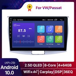 Android 10 Car dvd Radio Player para VW/Volkswagen/Passat B7 CC B6 Multimedia RAM 4GB CANBUS Cámara DSP GPS 2.5D No 2din