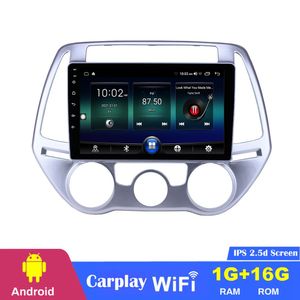 Lecteur dvd stéréo de voiture 9 pouces 1080P Quad Core Android unité principale GPS Navigation Audio Radio pour Hyundai i20 manuel A/C