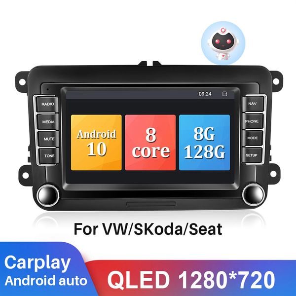 Android 10 autoradio lecteur multimédia Audio pour VW Volkswagen Skoda Octavia Polo Golf Passat siège GPS Carplay Autoradio269a