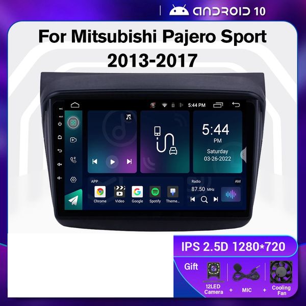 Lecteur DVD vidéo stéréo multimédia de voiture Android 10 pour Mitsubishi PAJERO SPORT 2013-2017 Navigation GPS Radio