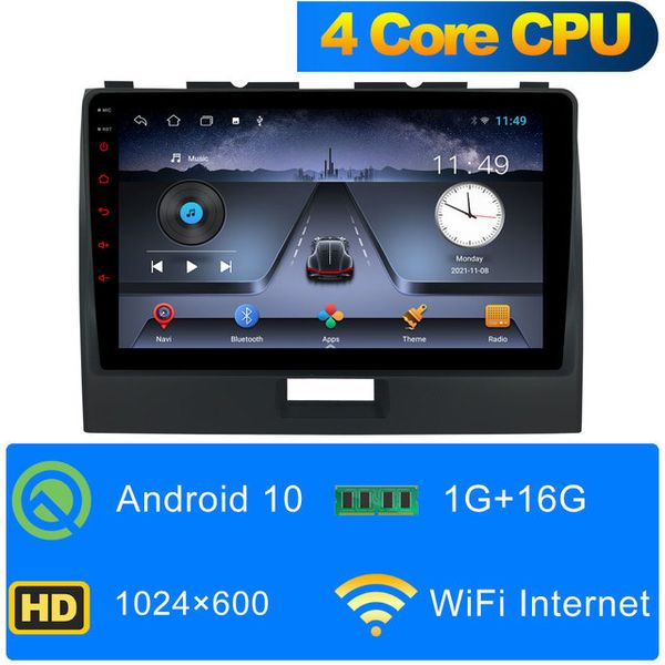 Lecteur multimédia DVD vidéo de voiture Android 10 pour Suzuki WAGON R 2010-2018 GPS Navigation Radio stéréo BT WIFI