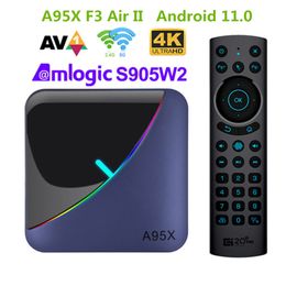 Android 11 A95X F3 Air II TV, pudełko Amlogic S905W2 RGB BT5.0 TVBOX 2.4G 5G Wifi 4K HDR odtwarzacz multimedialny dekoder PK TX3 Mini Plus