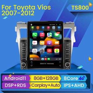 Reproductor Multimedia de navegación dvd para coche Android 11 para Toyota Vios/Yaris Sedan/Belta 2007-2013 GPS Navi Radio Estéreo unidad principal