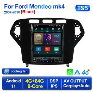 Radio Dvd de voiture Android 11 pour Ford Mondeo Mk4 Galaxy A/C 2007-2010 vidéo multimédia 2Din Carplay pour Navigation de Style Tesla