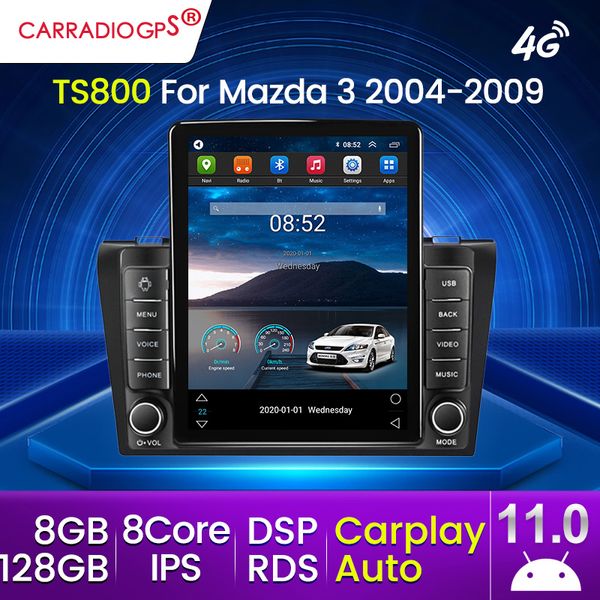 Android 11 Car Dvd Radio para Mazda 3 2004-2009 Mazda3 GPS Estéreo Navegación Reproductor multimedia Pantalla GPS Auto Audio BT DSP