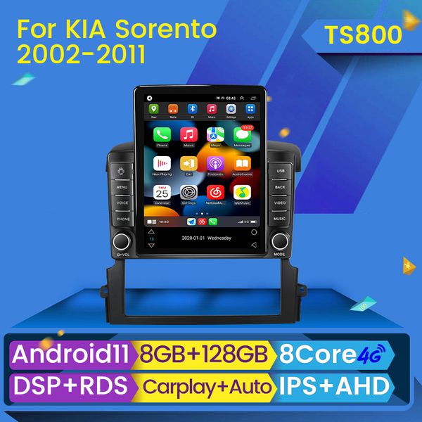 Android 11 Car DVD Radio GPS 2Din Audio Stereo para Kia Sorento BL 2002-2011 Player de video multimedia CarPlay IPS DSP BT 2 DIN