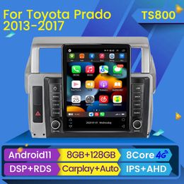 Android 11 Car DVD Radio Multimedia Video Player 2 Din voor Toyota Land Cruiser Prado 150 2014-2017 GPS Navigatie 4G DSP