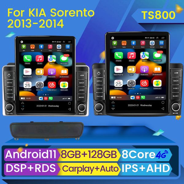 Android 11 DVD Radio Multimedia Reproductor de video Stereo para Kia Sorento 2013 2014 TISLA Tipo de navegación GPS RDS NO 2 DIN DVD