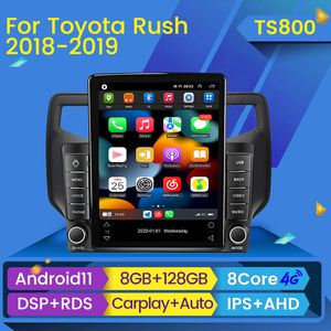 Android 11 voiture dvd Radio stéréo GPS Navigation centrale multimédia pour TOYOTA Rush 2018 2020 Tesla Style Carplay Auto DVR BT