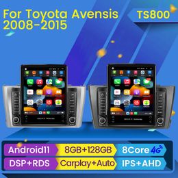 Android 11 Car Dvd Radio Video Estéreo Reproductor Multimedia para Toyota Avensis 2008 - 2015 Estilo Tesla Navegación GPS 2din BT