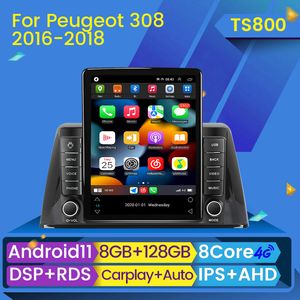 Android 11 voiture dvd stéréo lecteur Radio 2 Din pour Peugeot 308 2016 2017 2018 2019 GPS multimédia vidéo RDS DVD CarPlay AUTO