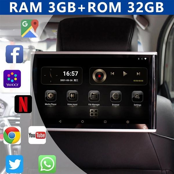 Monitor para reposacabezas de coche Android 11, 3, 32GB, 13, 3 pulgadas, tableta multifunción, pantalla táctil, 1080P, reproductor de vídeo y películas, WIFI, Bluetooth, HDMI301w