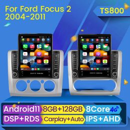 Android 11 CarPlay CAR DVD Radiospeler GPS 2 DIN Autoradio voor Ford Focus 2 3 MK2 MK3 2004 2005-2011 TESLA-stijl Multimedia