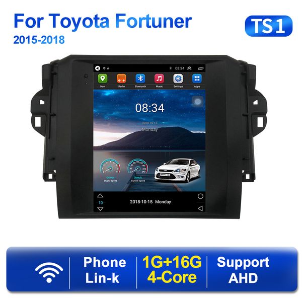 Android 11 para reproductor de dvd de coche estilo Tesla Radio vídeo para Toyota Fortuner Revo 2016-2019 Multimedia GPS Carplay estéreo BT