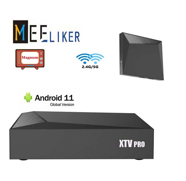 Android 11 Бесплатная пробная версия XTVpro MAGNUM Android TV Box 2 ГБ + 16 ГБ Телеприставка CRYSTAL