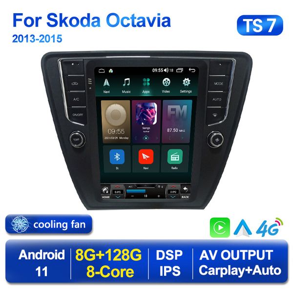 Reproductor de DVD para coche con Android 11, Radio para Skoda Octavia 3 A7 2013-2018, estilo Tesla, Carplay, unidad principal de navegación GPS Multimedia estéreo 2din