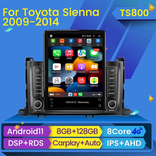 Android 11 Player Auto dvd Radio Multimedia Video Für Toyota Sienna 2009-2014 Tesla Stil Carplay Auto BT