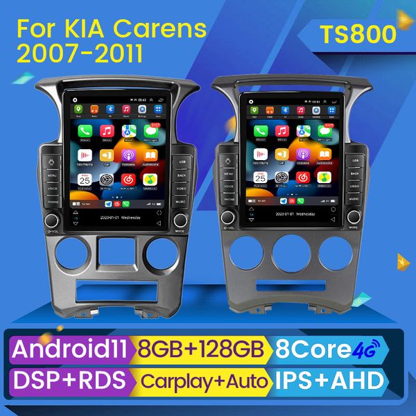 Android 11 Player Carplay Car dvd Radio para Kia Carens 2007-2011 Autoradio Multimedia Video Estéreo GPS 2din para estilo Tesla