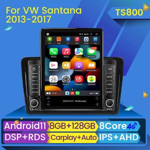 Android 11 lecteur vidéo voiture dvd Radio pour Volkswagen VW Santana 2013 - 2017 Tesla Style Auto Carplay stéréo GPS Navigation BT