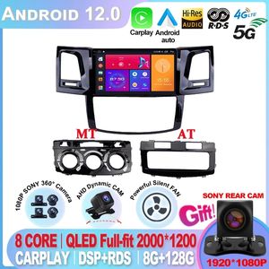 Autoradio Android 12 2din Carplay pour Toyota Fortuner HILUX Revo Vigo 2007-2015 lecteur vidéo multimédia stéréo GPS