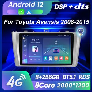 Lecteur multimédia de Navigation GPS Radio Dvd de voiture Android 12 pour Toyota Avensis T27 2009-2015 récepteur stéréo WIFI BT Carplay