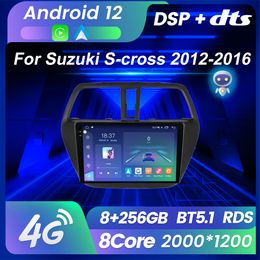 Lecteur multimédia Dvd Radio de voiture Android 12 pour Suzuki SX4 2 s-cross 2012-2016 Carplay Auto stéréo GPS 2Din DSP unité principale