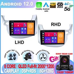 Android 12 Car Radio voor Honda Jazz Fit 2007 - 2013 Stereo Multimedia Video Player CarPlay Auto GPS Navigatie 2DIN DVD Monitor -3