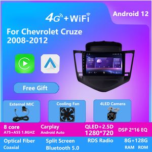 Autoradio Android 12 pour chev cruze 2008 – 2012, lecteur multimédia de Navigation, Carplay, vidéo stéréo, WIFI