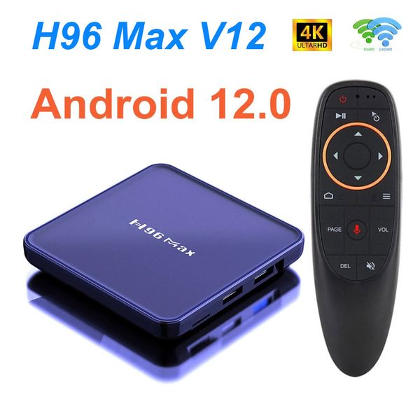 Android 12 TV Box H96 MAX V12 4 Go 32 Go 64 Go 4k HD 2.4G 5G WiFi BT4.0 HDR USB 3.0 3D H.265 Player média récepteur Global