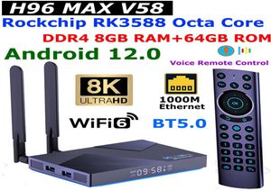 Android 12 TV Box H96 MAX V58 Rockchip RK3588 Octa Core 8GB DDR4 RAM 64GB ROM 1000M Ethernet WIFI6 5G Dual WIFI 8K Mediaspeler4888820