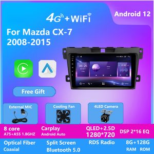 Android 12 Video 2.5D-scherm IPS Auto DVD Video Player voor Mazda CX-7 2008-2015 Stereo Audio Bluetooth WiFi SWC