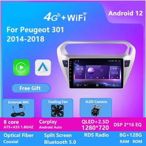 Android 12 Video Touchscreen GPS Navigatie WiFi FM CAR DVD Radio Stereo Player voor Peugeot 301 2014-2018