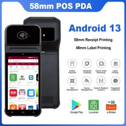 Android 13 Handheld Terminal Pos Printer Portable 58mm Thermische ontvangstprinter 4G Bluetooth NFC Ticket Bill POS PDA Impressora 240430