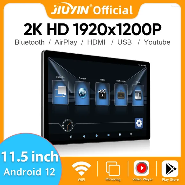 Monitor de reposacabezas Android 2K VT, tableta IPS, pantalla táctil para asiento trasero de coche, reproductor de vídeo Airplay APK, BMW, Nissan