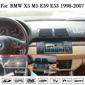 Android13.0 lecteur DVD de voiture système multimédia octa core 1024x600 HD écran tactile pour BMW 5 E39 X5 E53 M5 1998-2007 audio vidéo stéréo navigation gps