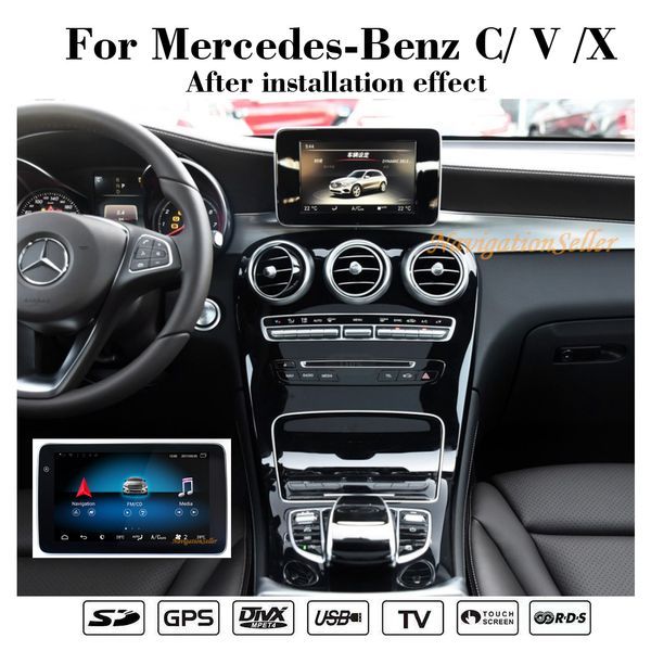 Android 9,0 reproductor de dvd para coche gps navi para Mercedes Benz clase C/clase V/clase X/GLC NTG5.0 2015 coche mutimedia DAB opcional radio estéreo para coche