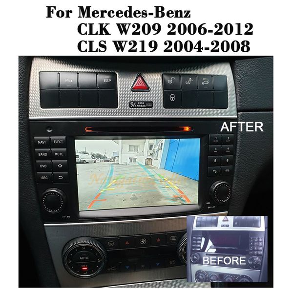 Reproductor de DVD para coche con pantalla IPS de 64G Android 10,0 para mercedes-benz CLK W209 CLS W219 2004 2005 2006 2007 2008 navegación gps multimedia radio audio estéreo