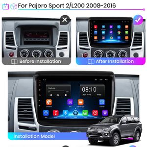 Lecteur DVD vidéo de voiture Android 9 pouces multimédia avec connexion Bluetooth WIFI pour Mitsubishi Pajero 2013