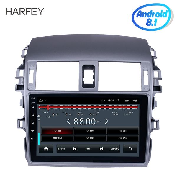 Android Audio GPS voiture dvd stéréo 9 pouces 2Din unité principale lecteur multimédia pour 2007-2010 Toyota OLD Corolla Bluetooth