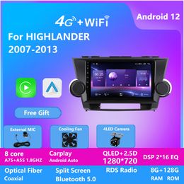 Android Auto Car Radio Video Multimedia Player Monitor voor Toyota Highlander 2007-2013 Navigatie GPS-hoofdeenheid