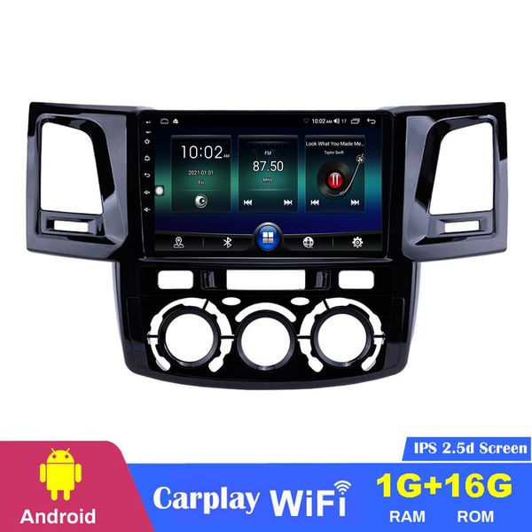 Android voiture dvd GPS Navigation Player pour 2008-2014 Toyota Fortuner/Hilux Manuel A/C Main Gauche Support Miroir Lien 3G USB 9 pouces