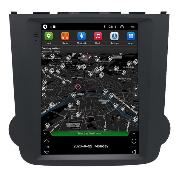 Lecteur DVD de voiture Android 9,7 pouces 2.5D écran tactile style Tesla radio verticale stéréo multimédia navigation GPS pour Honda CRV 2007-2012