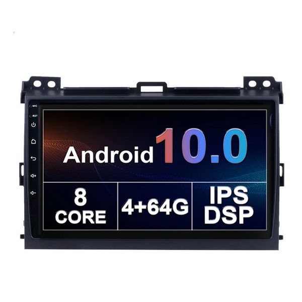 Android Car dvd Radio Player para Toyota PRADO 2004-2009 Touch Screen Estéreo Vídeo Áudio GPS Multimídia BT 4G WiFi suporte DVR Câmera retrovisora